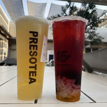 Presotea Irvine - White Peach Fruit Tea and Blueberry Midnight. - Bubble Tea Near Me - Irvine, California