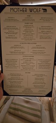 Menu photo 3 Mother Wolf Las Vegas, NV