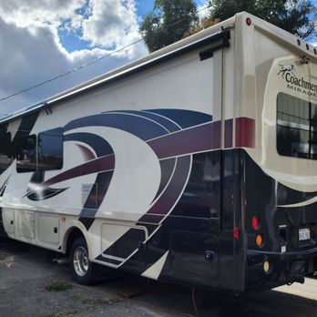 Red White & Blue Mobile RV Detailing - Before very weather beaten - Auto Detailing Near Me Red White & Blue Mobile RV Detailing - Before very weather beaten - Auto Detailing Near Me