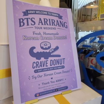 Dalkom Donuts - I came while BTS was in town!  So cute that they're celebrating them :) - Donuts Near Me - Tampa, Florida
