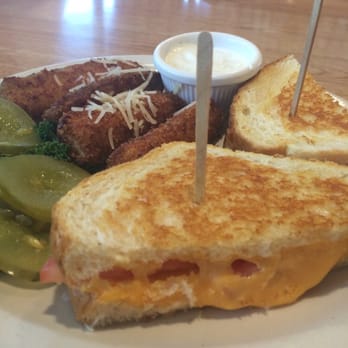 Spires Restaurant - Grilled cheese on sourdough with an added tomato. Oh, and zucchini sticks! - Breakfast & Brunch Near Me - Carson, California