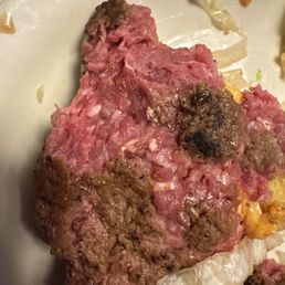 Medium rare burger - mushy mess Medium rare burger - mushy mess