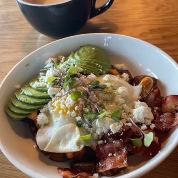 Operation Brew Coffee and Bakery - Potato breakfast bowl, Carmel latte - Coffee & Tea Near Me - Virginia Beach, Virginia