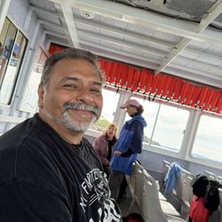 Apostle Islands Kayaking - The ferry ride : my husband (happy bday)