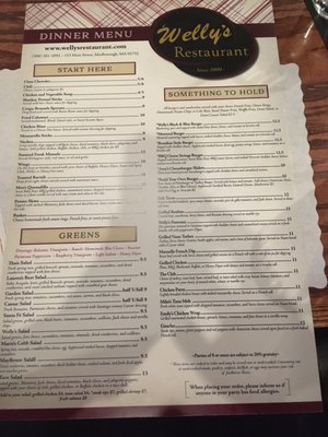 Menu photo 7 Welly's Restaurant Marlborough, MA Menu photo 7 Welly's Restaurant Marlborough, MA