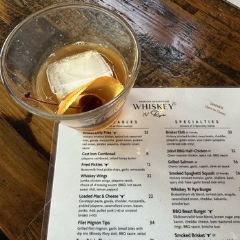 Whiskey 'N Rye Smokehouse - peach old-fashioned less sweet - Barbeque Near Me - Solvang, California Whiskey 'N Rye Smokehouse - peach old-fashioned less sweet - Barbeque Near Me - Solvang, California