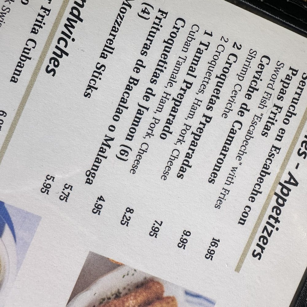 Chico's Restaurant - Appetizers menu - Cuban Near Me - Hialeah, Florida
