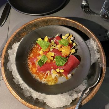ABC Cocina - Yellowfin Tuna Tartare, Salsa Macha, Avocado, Cucumber and Mint - Latin American Near Me - New York, New York ABC Cocina - Yellowfin Tuna Tartare, Salsa Macha, Avocado, Cucumber and Mint - Latin American Near Me - New York, New York