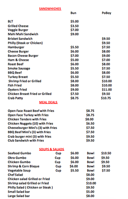 Menu photo 4 Griffins Restaurant Galliano, LA