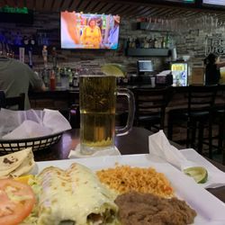 Casa Jalisco Mexican Grill & Bar - Enchiladas verde extra tortillas , tall Dos Equis for $1 more