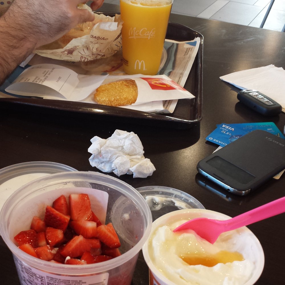 McDonalds - They didn't seem to mind that I brought my own Greek Yogurt and Fruit for Breakfast while Hubby ordered a McGridle. Lol - Fast Food Near Me - Galt, California McDonalds - They didn't seem to mind that I brought my own Greek Yogurt and Fruit for Breakfast while Hubby ordered a McGridle. Lol - Fast Food Near Me - Galt, California