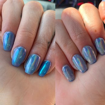 Oasis Nail Spa - Alameda - Sloppy, uneven holographic chrome finish. :( - Nail Salons Near Me - Burbank, California Oasis Nail Spa - Alameda - Sloppy, uneven holographic chrome finish. :( - Nail Salons Near Me - Burbank, California