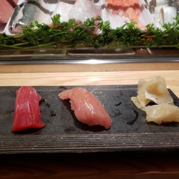 Sushi Kashiba - Albacore and blue fin (right to left) - Japanese Near Me - Seattle, Washington Sushi Kashiba - Albacore and blue fin (right to left) - Japanese Near Me - Seattle, Washington