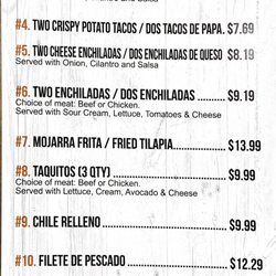 El Gran Patron Mexican Restaurant - Menu