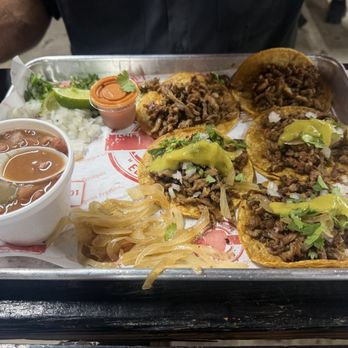 The Food Zone - Tacos de carne asada!  Same as the promo pic! - Food Court Near Me - Porter, Texas
