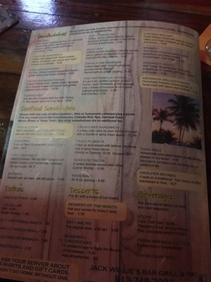 Menu photo 6 Jack Willie's Bar Oldsmar, FL