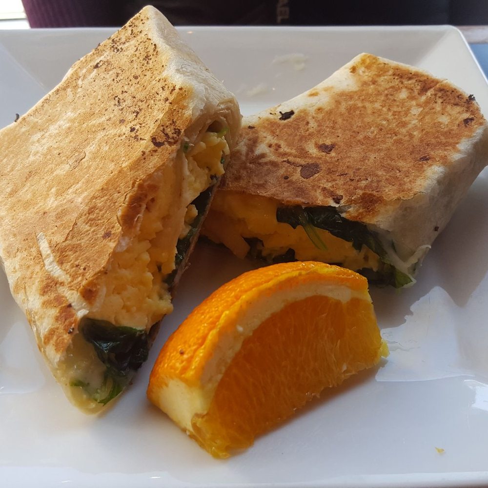 Rock City Cafe - Mixxed greens and egg breakfast wrap - Coffee & Tea Near Me - Rockland, Maine