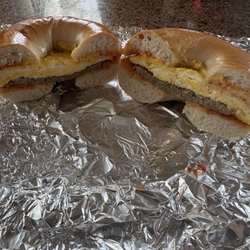 Linden Bagel Shop & Deli - Sausage egg cheese salt pepper ketchup