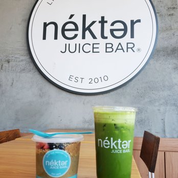 Nekter Juice Bar - Acai peanut butter bowl (left), Toxin Flush (right) - Juice Bars & Smoothies Near Me - San Diego, California Nekter Juice Bar - Acai peanut butter bowl (left), Toxin Flush (right) - Juice Bars & Smoothies Near Me - San Diego, California