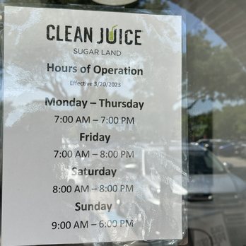 Clean Juice - Sugar Land - Sugar Land Hours - Juice Bars & Smoothies Near Me - Sugar Land, Texas