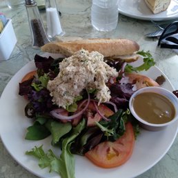 Chicken salad on a bed of greens Chicken salad on a bed of greens