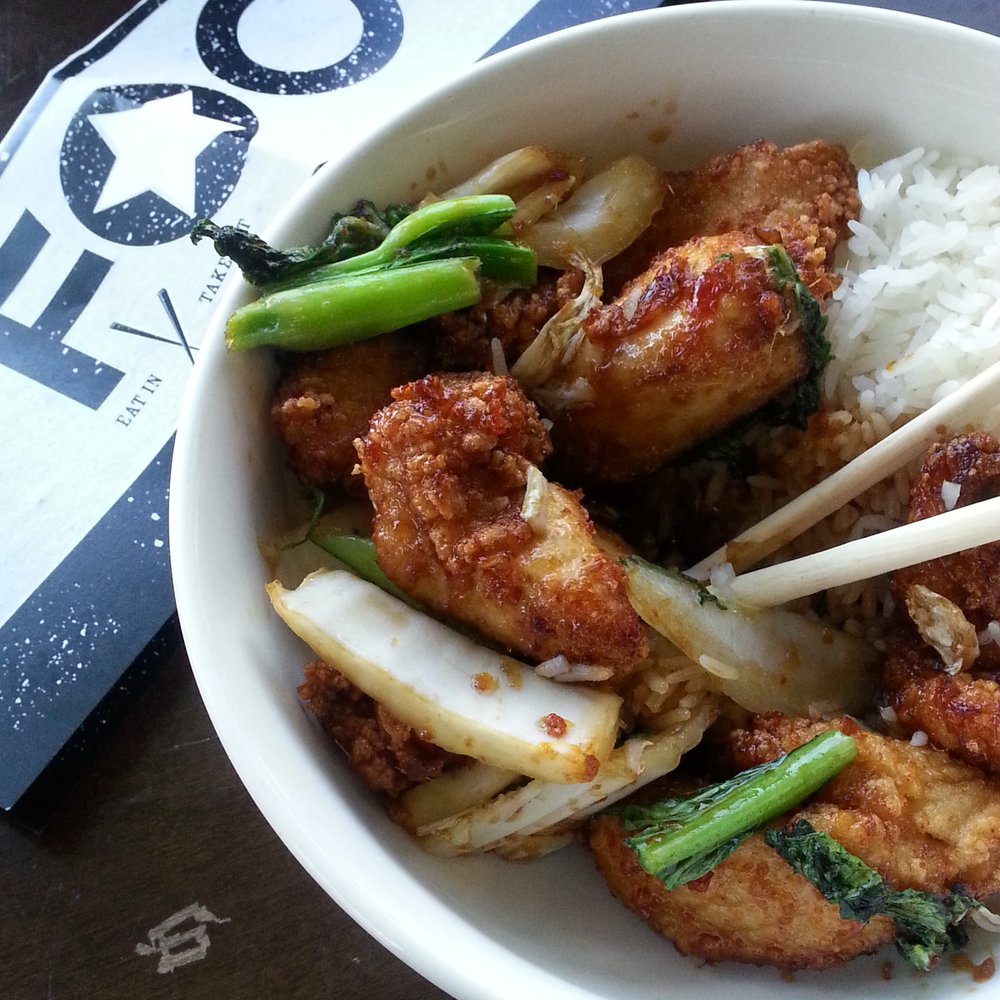 Foo - Caramel chicken rice bowl - Asian Fusion Near Me - Victoria, British Columbia