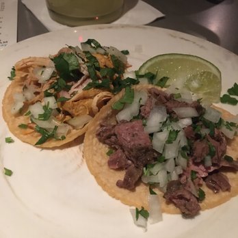 Playa Mesa - Chicken Taco (left) and Carne Asada Taco (right) - Mexican Near Me - Costa Mesa, California