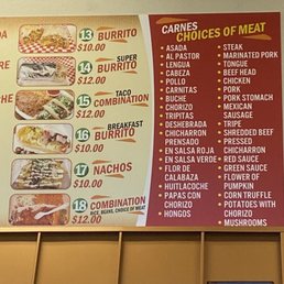 Taco La Bufa Menu