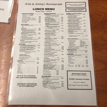 Kim & Jenny's Restaurant - Lunch Menu - Breakfast & Brunch Near Me - Midlothian, Texas Kim & Jenny's Restaurant - Lunch Menu - Breakfast & Brunch Near Me - Midlothian, Texas