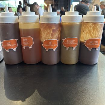 The Bearded Pig - Their sauce selection - Barbeque Near Me - Jacksonville, Florida