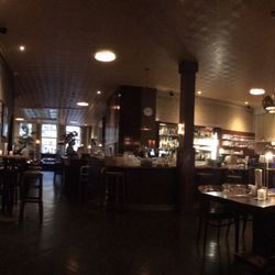 Inside at a calm breakfast