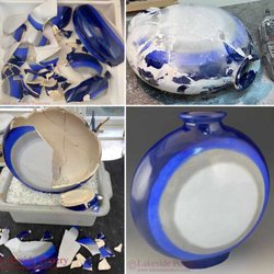 Lakeside Pottery Studio - High sentimental value vase very broken and missing segments