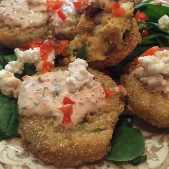 Another Broken Egg Cafe - Fried green tomato and crab cakes. - Breakfast & Brunch Near Me - Pearland, Texas