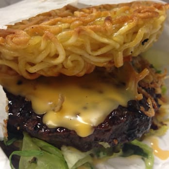 Cha Cafe - Ramen Burger!!! Yummm! Love taking pics of food but this one definitely tastes as good as it looks! :-) - Coffee & Tea Near Me - El Monte, California Cha Cafe - Ramen Burger!!! Yummm! Love taking pics of food but this one definitely tastes as good as it looks! :-) - Coffee & Tea Near Me - El Monte, California