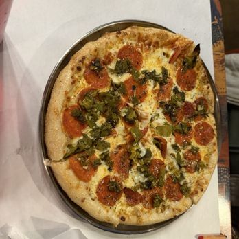 High Point Grill - Green chile pepperoni pizza - Sandwiches Near Me - Albuquerque, New Mexico