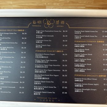 Formosa Aroma - Menu - Bubble Tea Near Me - Alhambra, California