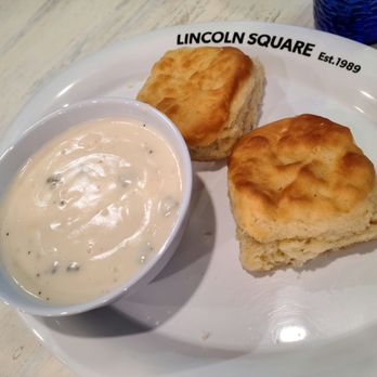 Lincoln Square Pancake House - Full order of biscuits & sausage gravy - loved the biscuits (and their homemade jam), but probably won't order the gravy again. - Pancakes Near Me - Fishers, Indiana