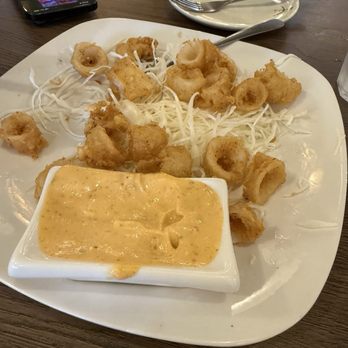 Ru San's - Crispy Calamari on bed of cabbage. - Sushi Bars Near Me - Atlanta, Georgia