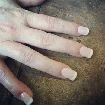Delux Nail and Spa - Nails with a Shellac Light Pink and French Tip - Waxing Near Me - San Antonio, Texas