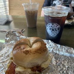 Surf Bagel - Long Neck - Bacon egg and cheese