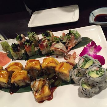Hachi - The front is the mango roll, back is the Sweet beast roll, side is the California Roll - Japanese Near Me - Middletown, Connecticut