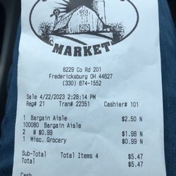 Country Hills Market - Receipt
