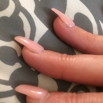 Diamond Nails and Spa - Pointer, middle and ring finger on my right hand....the day after the manicure. Horrible shaping :-( - Nail Salons Near Me - Napa, California
