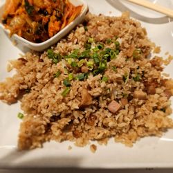 Eagle Cafe - Dinner@Eagle Cafe; 8/20/2024.This is how I like my "Garlic Bacon Fried Rice", w/Da kimchee on Da side, not da Kimchee in my Fried Rice! LOL!