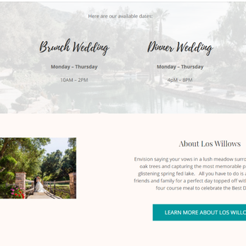 Los Willows Wedding Estate - Mini wedding plus at Los Willows as advertised on theminiwedding.com  which is also suddenly no longer offered if you ask for it - Venues & Event Spaces Near Me - Fallbrook, California