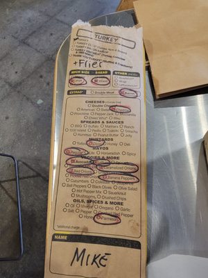 Menu photo 5 Which Wich Tustin, CA