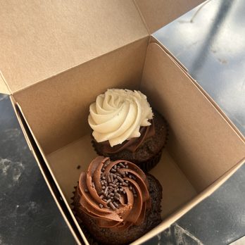 Happy Bakeshop - Marble (chocolate and vanilla) & triple chocolate cupcakes! - Bakeries Near Me - Denver, Colorado Happy Bakeshop - Marble (chocolate and vanilla) & triple chocolate cupcakes! - Bakeries Near Me - Denver, Colorado