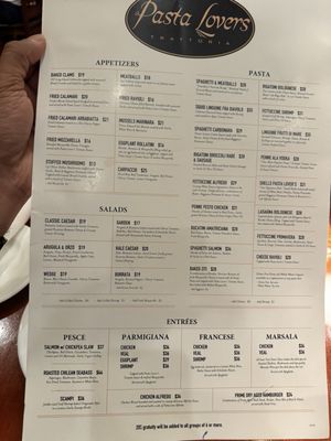Menu photo 6 Pasta Lovers Trattoria New York, NY