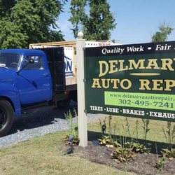 Delmarva Auto Repair - The sign in front of the shop.
