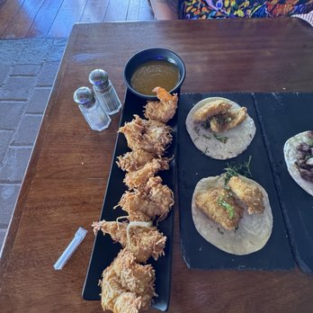 Eco Bar & Grill - Coconut shrimp and fish taco - Mexican Near Me - Cabo San Lucas, BCS Eco Bar & Grill - Coconut shrimp and fish taco - Mexican Near Me - Cabo San Lucas, BCS